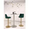 Carter Barstool With Adjustable Height And Swivel in Green Velvet Seat in Gold Base - Lifestyle - Carter Barstool With Adjustable Height And Swivel in Green Velvet Seat in Gold Base - Lifestyle