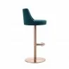 Carter Barstool With Adjustable Height And Swivel in Blue Velvet Seat in Rose Gold Base - Side - Carter Barstool With Adjustable Height And Swivel in Blue Velvet Seat in Rose Gold Base - Side