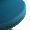 Carter Barstool With Adjustable Height And Swivel in Blue Velvet Seat in Rose Gold Base - Seat Close-up - Carter Barstool With Adjustable Height And Swivel in Blue Velvet Seat in Rose Gold Base - Seat Close-up