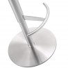 Carter Barstool With Adjustable Height And Swivel in Light Grey Faux Leather and Brushed Stainless Steel Base - Frame