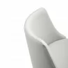Carter Barstool With Adjustable Height And Swivel in Light Grey Faux Leather and Brushed Stainless Steel Base - Seat Back - Carter Barstool With Adjustable Height And Swivel in Light Grey Faux Leather and Brushed Stainless Steel Base - Seat Back