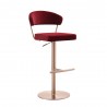 Whiteline Modern Living Nova Barstool in Red Velvet - Angled