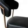 Whiteline Modern Living Nova Barstool in Black Faux Leather - Seat Close-up
