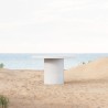 Azzurro Living Big Sur 48" Round Dining Table With White Rock Concrete Frame - Lifestyle