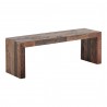Moe's Home Collection Vintage Bench in Small Light Brown - Front Side Angle