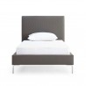 Whiteline Modern Living Liz Twin Bed With Fully Upholstered Dark Gray Faux Leather and Chrome Legs - 