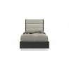 Whiteline Modern Living Pino Bed Twin In High Gloss Dark Grey Angley - Front - Whiteline Modern Living Pino Bed Twin In High Gloss Dark Grey Angley - Front