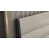 Whiteline Modern Living Pino Bed Twin In High Gloss Dark Grey Angley - Headboard Top Angle