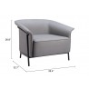 Burry Accent Chair in Slate Gray - Seat Dimensions