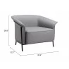 Burry Accent Chair in Slate Gray - Seat Dimensions - Burry Accent Chair in Slate Gray - Seat Dimensions