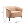 Burry Accent Chair in Tan - Seat Dimensions - Burry Accent Chair in Tan - Seat Dimensions