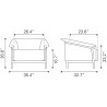 Burry Accent Chair in Tan - Dimensions