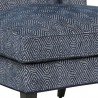 Sunpan Kenzo Lounge Chair in Fuego Navy - Abbington Navy - Seat Closeup Angle