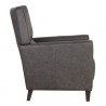 Sunpan Romalda Lounge Chair - Vintage Charcoal Leather - Side Angle