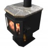 Catalyst Wood Stove With Soapstone Top - Black Door - Top Right Angle