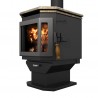 Catalyst Wood Stove With Soapstone Top - Charcoal Door - Right Angle