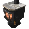 Catalyst Wood Stove With Soapstone Top - Charcoal Door - Top Angled Left