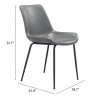 Byron Dining Chair Gray - Seat Dimensions