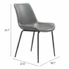 Byron Dining Chair Gray - Seat Dimensions - Byron Dining Chair Gray - Seat Dimensions