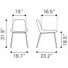 Byron Dining Chair Gray - Dimensions - Byron Dining Chair Gray - Dimensions