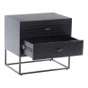 Moe's Home Collection Atelier Nightstand, Black - Front Side Opened Angle