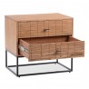 Moe's Home Collection Atelier Nightstand, Natural - Front Side Opened Angle
