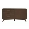 Alpine Furniture Flynn Small TV Console, Walnut - Front Angle - Alpine Furniture Flynn Small TV Console, Walnut - Front Angle