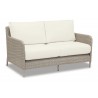 Manhattan Loveseat in Linen Canvas w/ Self Welt - Front Side Angle