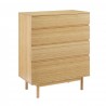 Greenington Monterey 4 Drawer High Chest, Wheat - Front Side Angle