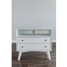 Alpine Furniture Flynn Large Nightstand, White - Front Angle