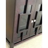 Furnitech 70" Contemporary Asian TV Stand, Media Console for Flat Screen and Audio Video Installations with Brazilian Cherry Veneers and Solids in a Wenge Finish - Closeup View