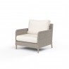 Manhattan Club Chair in Linen Canvas w/ Self Welt - Front Side Angle