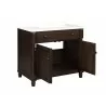 Crawford and Burke Almada 37" Dark Brown Single Bathroom Vanity, Front Open Angle - Crawford and Burke Almada 37" Dark Brown Single Bathroom Vanity, Front Open Angle