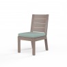 Laguna Armless Dining Chair in Cast Mist, No Welt - Front Side Angle