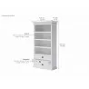Nova Solo HALIFAX White Mahogany Bookcase with 3 Drawers and 4 shelves - Dimension - Nova Solo HALIFAX White Mahogany Bookcase with 3 Drawers and 4 shelves - Dimension