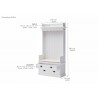 Nova Solo Halifax White Mahogany Wardrobe, 2 Drawers - Dimension
