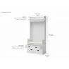 Nova Solo Halifax White Mahogany Wardrobe, 2 Drawers - Dimension - Nova Solo Halifax White Mahogany Wardrobe, 2 Drawers - Dimension