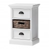 Nova Solo Halifax Bedside Storage Unit with Basket - Angled with Basket
