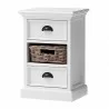 Nova Solo Halifax Bedside Storage Unit with Basket - Angled with Basket - Nova Solo Halifax Bedside Storage Unit with Basket - Angled with Basket