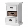 Nova Solo Halifax Bedside Storage Unit with Basket - Angled with Basket and opened Drawer