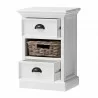 Nova Solo Halifax Bedside Storage Unit with Basket - Angled with Basket and opened Drawer - Nova Solo Halifax Bedside Storage Unit with Basket - Angled with Basket and opened Drawer
