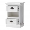 Nova Solo Halifax Bedside Storage Unit with Basket - Angled without Basket and Opened Drawers