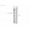 Nova Solo Halifax Thin Line Bookcase w/ 5 Shelves - Dimension
