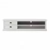 HALIFAX White Mahogany TV Console & Media Center - Front Angle - HALIFAX White Mahogany TV Console & Media Center - Front Angle