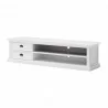 HALIFAX White Mahogany TV Console & Media Center - Front Side Angle - HALIFAX White Mahogany TV Console & Media Center - Front Side Angle