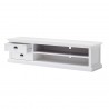 HALIFAX White Mahogany TV Console & Media Center - Front Side Angle