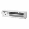 HALIFAX White Mahogany TV Console & Media Center - Front Side Angle - HALIFAX White Mahogany TV Console & Media Center - Front Side Angle