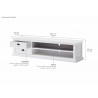 HALIFAX White Mahogany TV Console & Media Center - Dimension