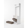 ova Solo Halifax Hallway Wardrobe Bench with Cushion and 2 Rattan Baskets - Side Angle