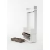 ova Solo Halifax Hallway Wardrobe Bench with Cushion and 2 Rattan Baskets - Side Angle - ova Solo Halifax Hallway Wardrobe Bench with Cushion and 2 Rattan Baskets - Side Angle